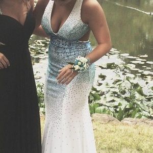 White sequined formal dress